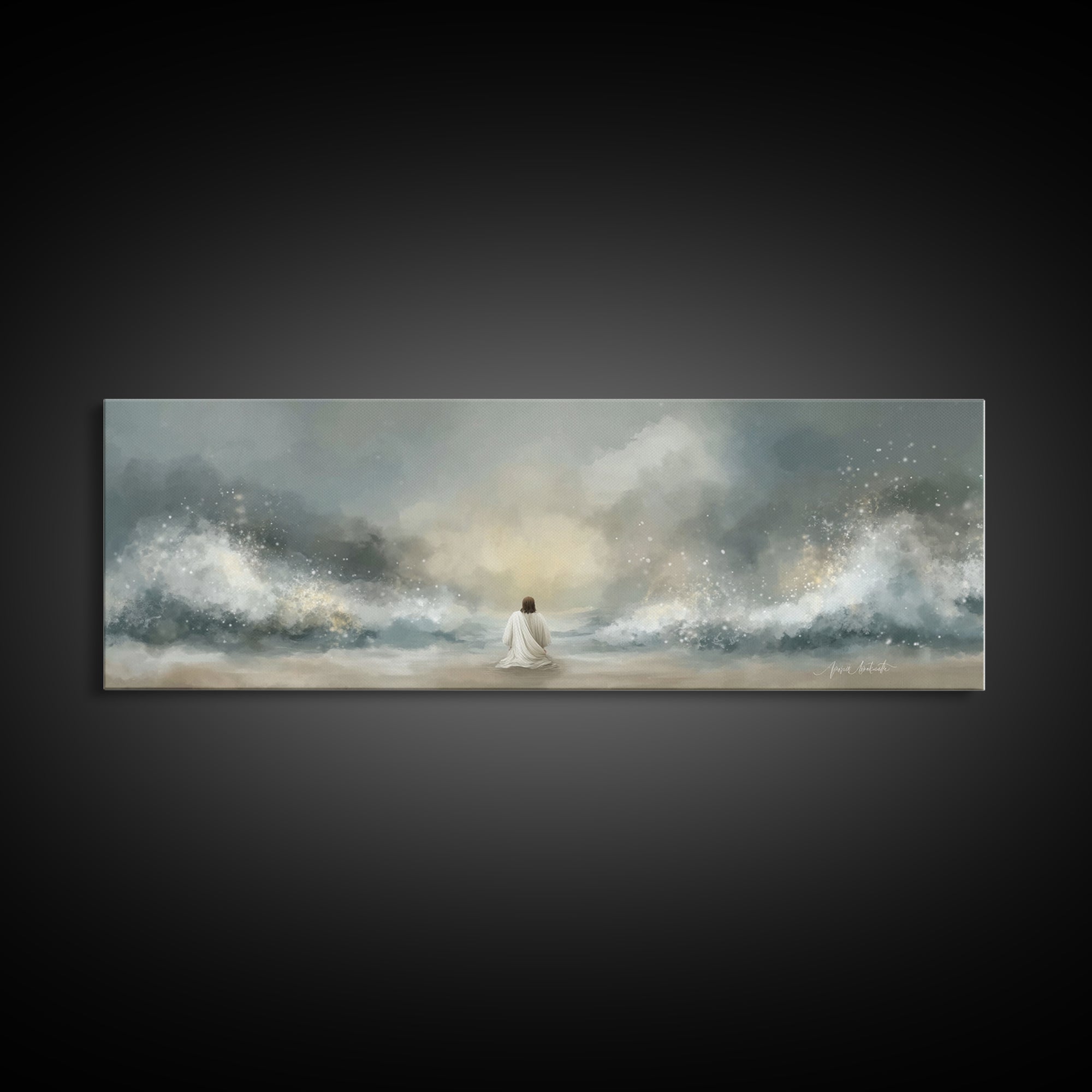Dawn Of Glory | Framed Canvas Print | Panoramic Art | Christian Wall Art | Jesus Painting | Christian Art Print | Christian Christmas Art