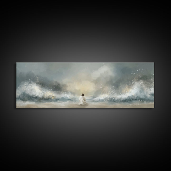 Dawn Of Glory | Framed Canvas Print | Panoramic Art | Christian Wall Art | Jesus Painting | Christian Art Print | Christian Christmas Art