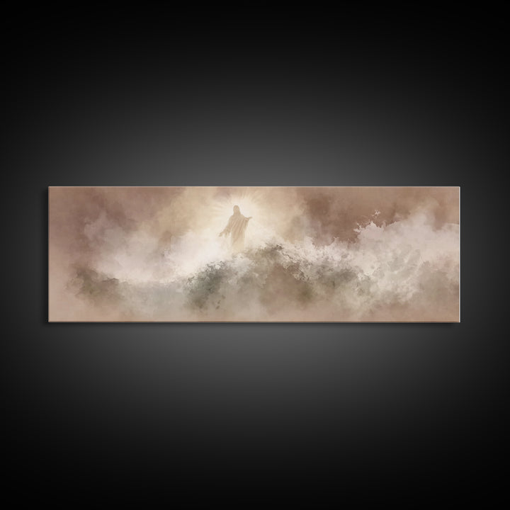 Radiant Horizon – Framed Canvas Print – Panoramic Wall Art – Christian Art – Jesus Painting – Modern Christian Art – Christian Decor