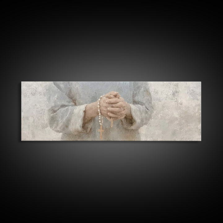 Gentle Spirit Light – Framed Canvas Print – Christian Wall Art – Christian Art – Panoramic Frame – Christian Painting – Christmas Art