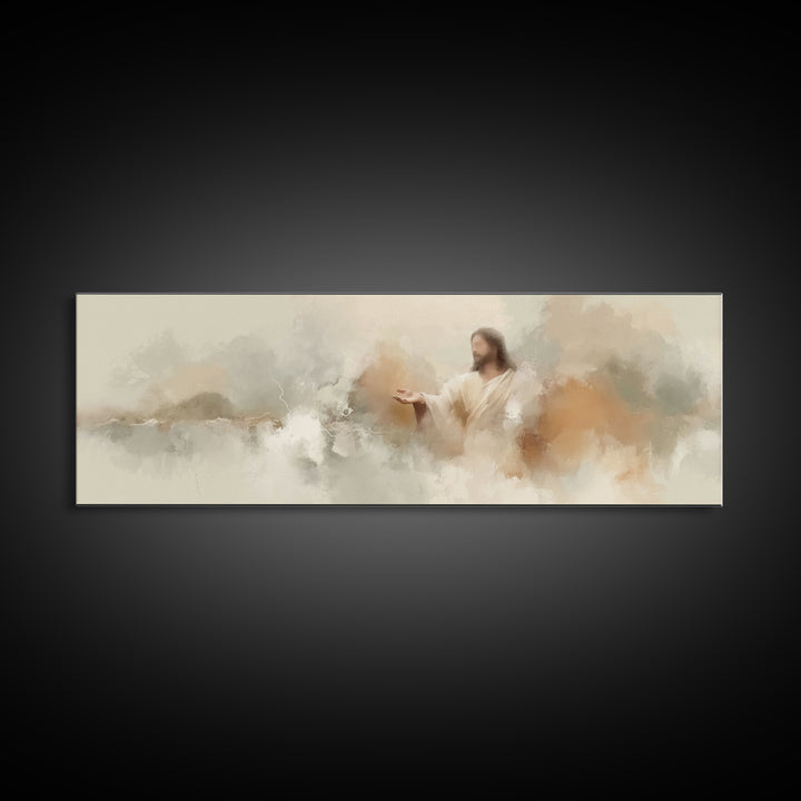 Sacred Invitation – Framed Canvas Print – Panoramic Print – Christian Art – Jesus Painting – Christian Wall Art – Unique Christian Art