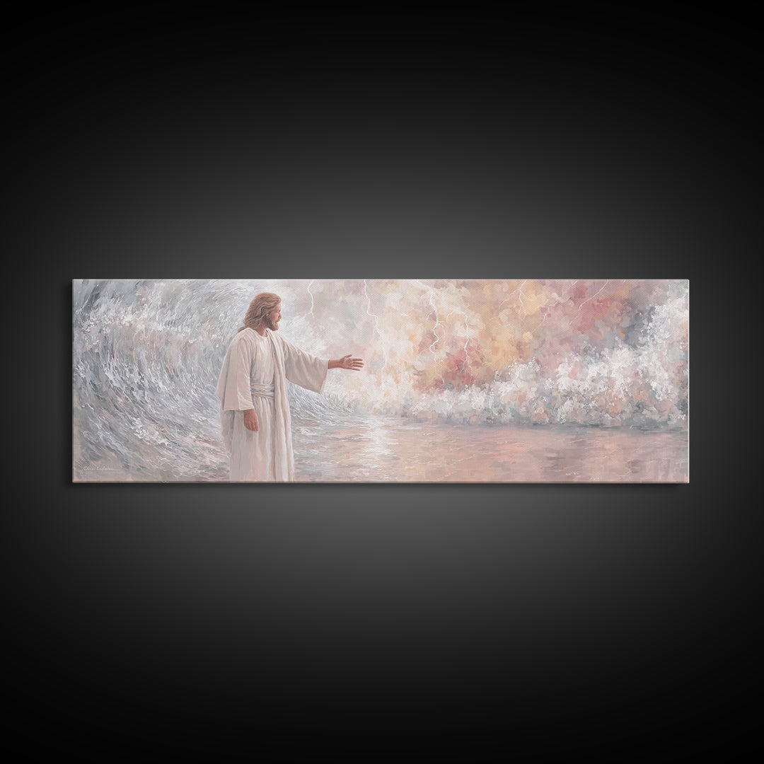 Light Of Hope – Framed Canvas Print – Panoramic Painting – Christian Art Canvas – Christian Wall Art – Jesus Painting – Subtle Christian Ar