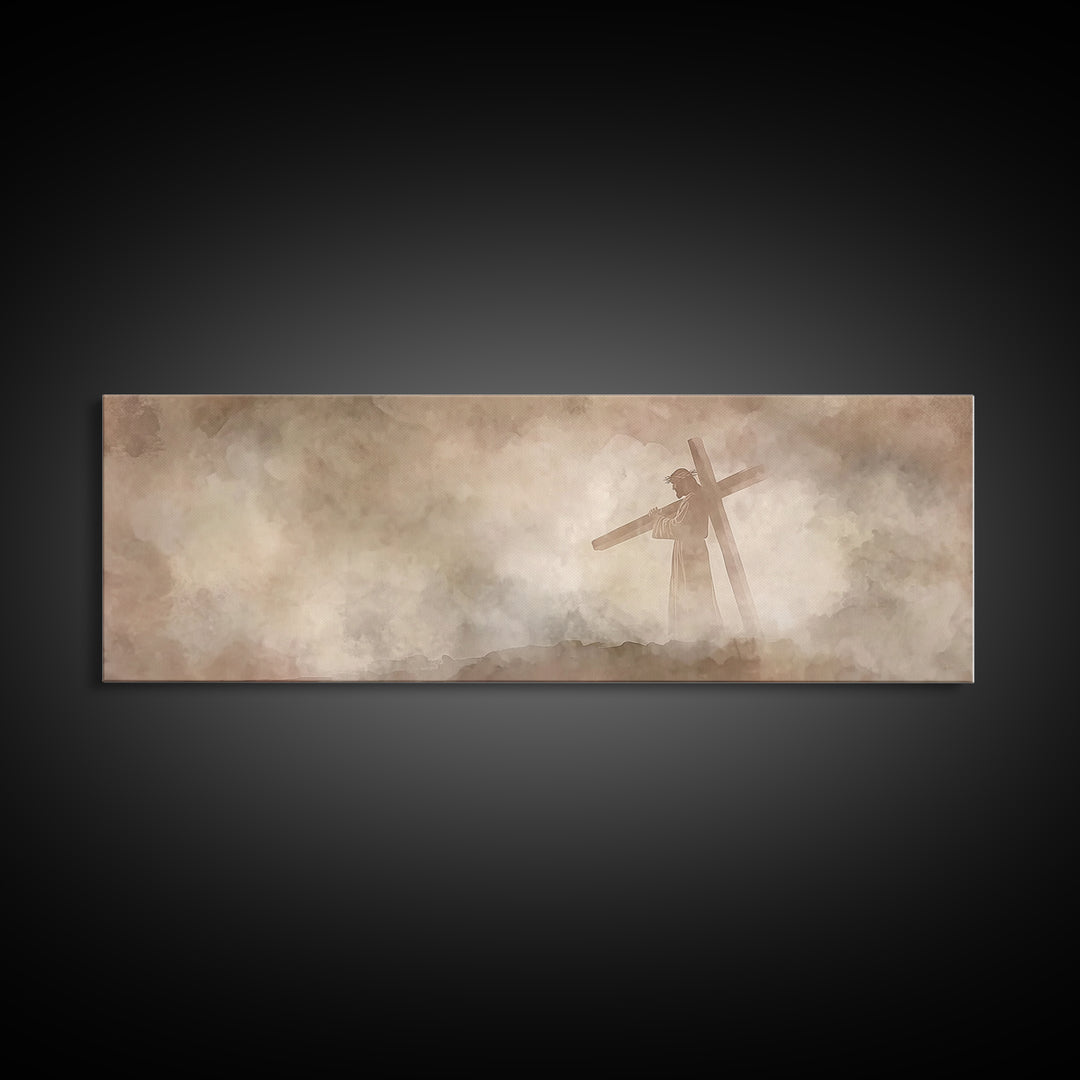 Path Of Mercy – Framed Canvas Print – Panoramic Print – Christian Art – Jesus Painting – Modern Christian Art – Christian Wall Art