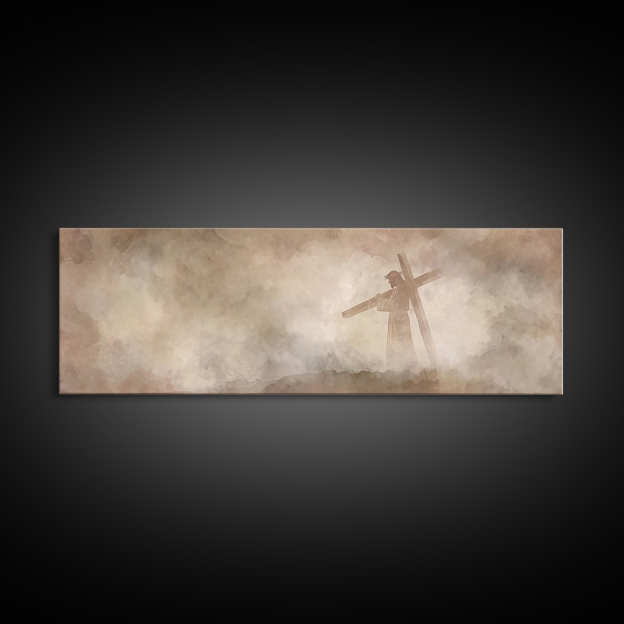 Path Of Mercy – Framed Canvas Print – Panoramic Print – Christian Art – Jesus Painting – Modern Christian Art – Christian Wall Art