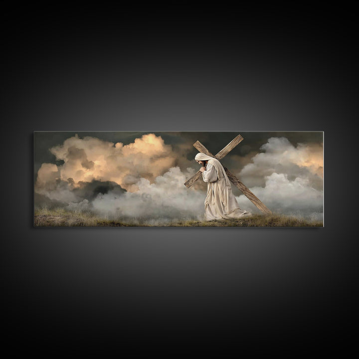 Path Of Mercy – Framed Canvas Print – Christian Wall Art – Jesus Painting – Panoramic Art – Christian Art Canvas – Christian Decor