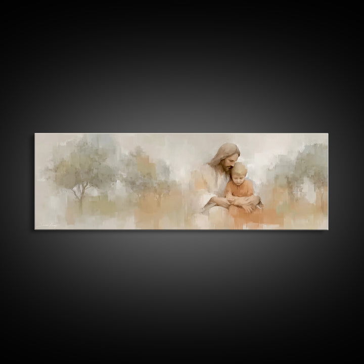 Gentle Teaching – Framed Canvas Print – Christian Wall Art – Christian Art Canvas – Panoramic Print – Jesus Painting – Christian Decor