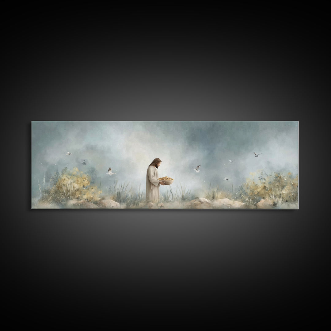 Gift Of Abundance – Framed Canvas Print – Christian Art Canvas – Panoramic Frame – Christian Wall Art – Jesus Painting – Christian Art