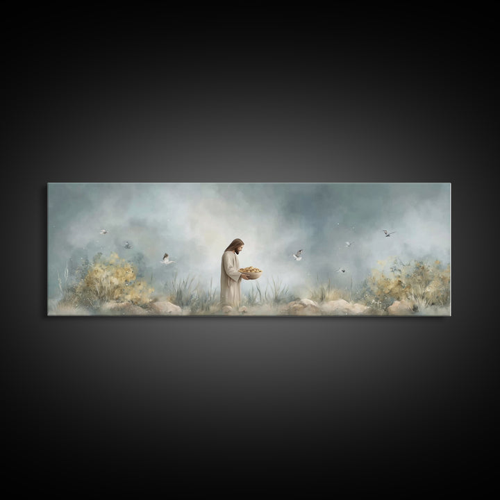 Gift Of Abundance – Framed Canvas Print – Christian Art Canvas – Panoramic Frame – Christian Wall Art – Jesus Painting – Christian Art