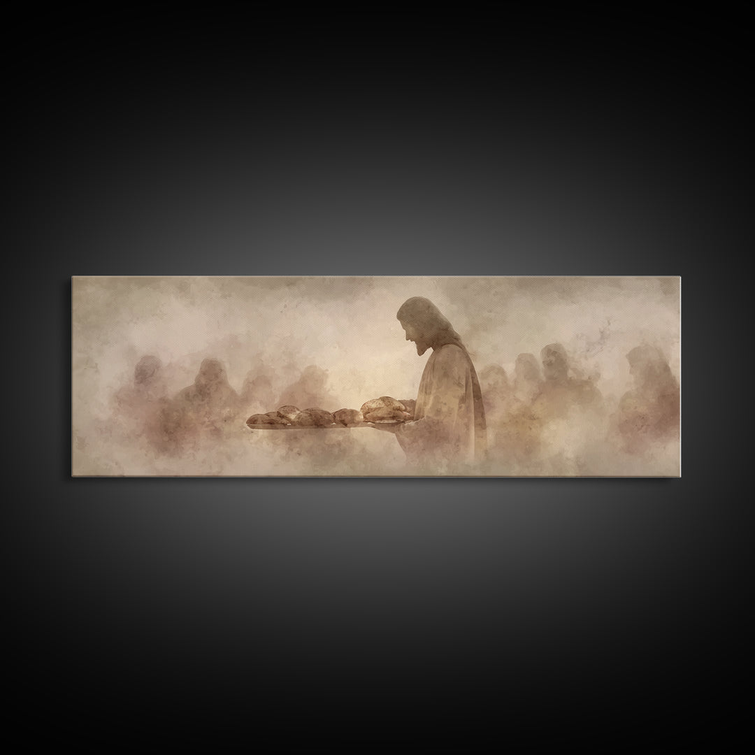 Sacred Offering | Framed Canvas Print | Christian Art Canvas | Panoramic Art | Jesus Painting | Christian Wall Art | Christian Gift