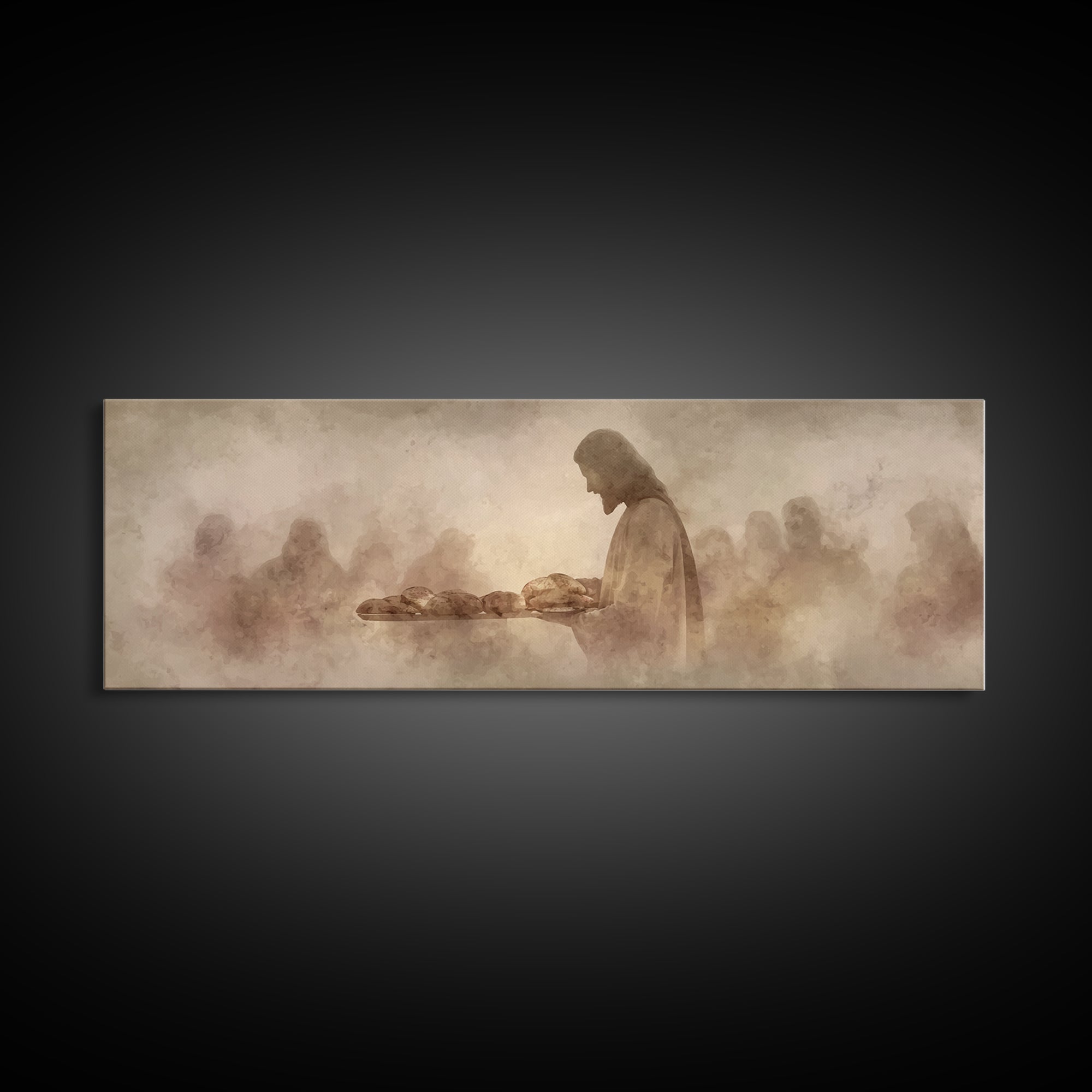 Sacred Offering | Framed Canvas Print | Christian Art Canvas | Panoramic Art | Jesus Painting | Christian Wall Art | Christian Gift