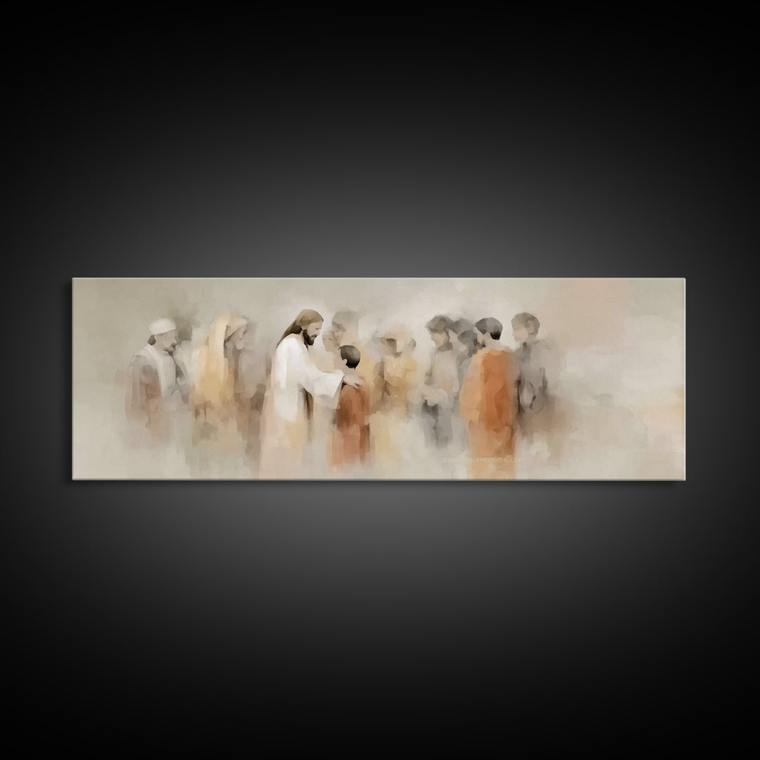 Compassionate Guide | Framed Canvas Print | Christian Wall Art | Christian Art Canvas | Panoramic Print | Jesus Painting | Christian Decor