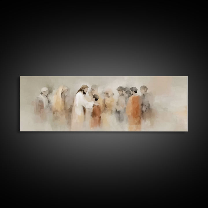 Compassionate Guide | Framed Canvas Print | Christian Wall Art | Christian Art Canvas | Panoramic Print | Jesus Painting | Christian Decor