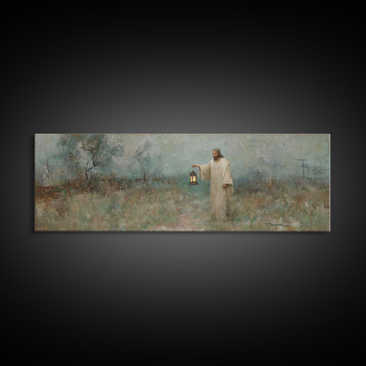 Dawn Of Peace – Framed Canvas Print – Christian Art – Jesus Painting – Panoramic Art – Christian Canvas – Vintage Christian Art