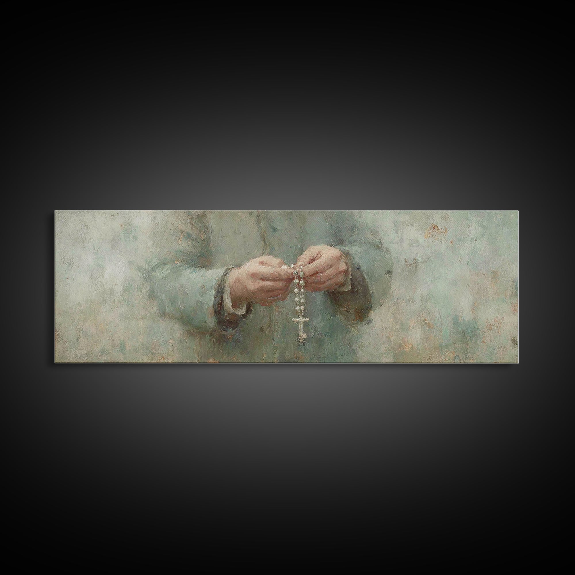 Grace In Stillness – Framed Canvas Print – Christian Wall Art – Christian Art Canvas – Panoramic Painting – Christian Art – Jesus Painting