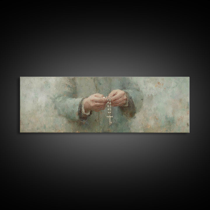 Grace In Stillness – Framed Canvas Print – Christian Wall Art – Christian Art Canvas – Panoramic Painting – Christian Art – Jesus Painting