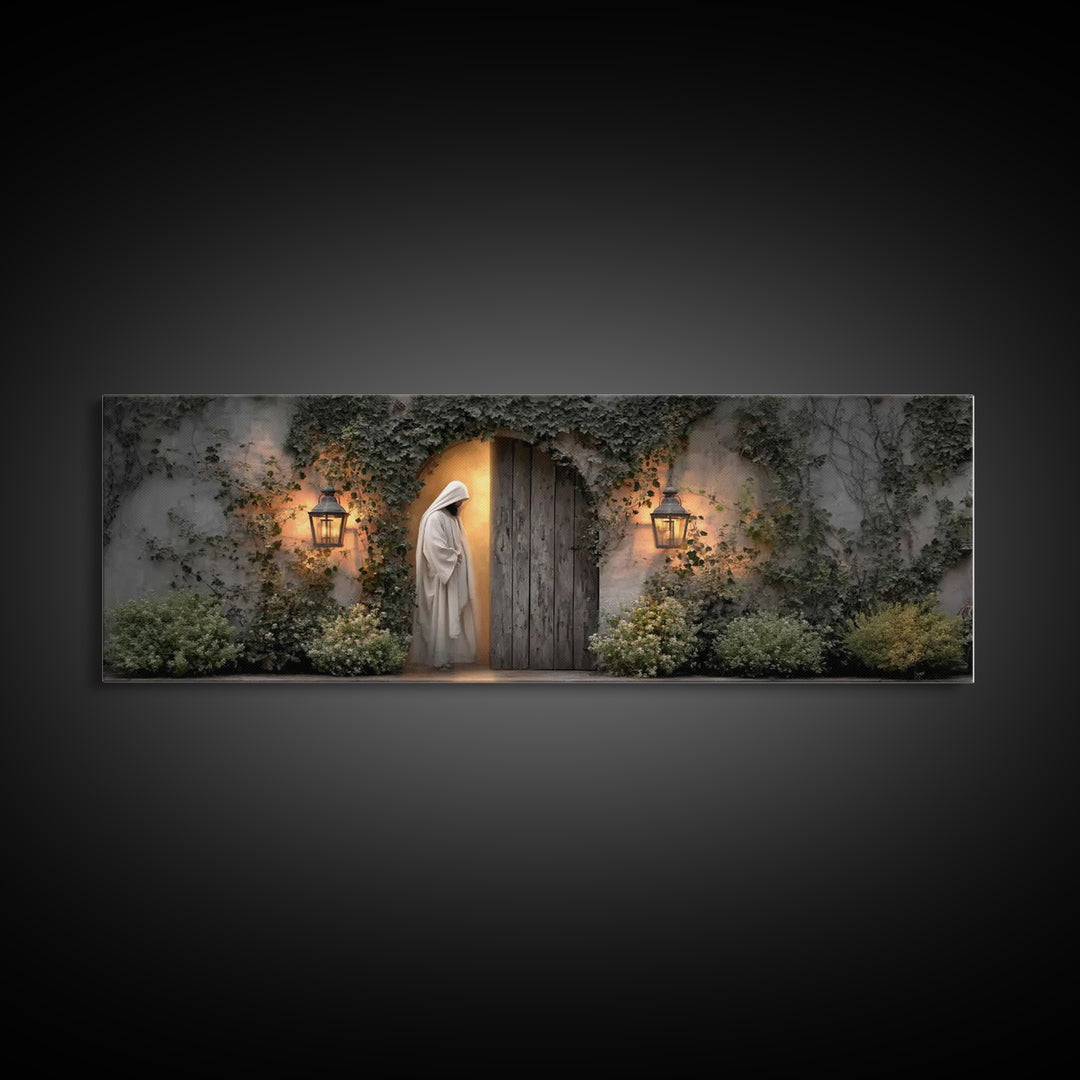 Vine-Covered Calling | Framed Canvas Print | Christian Art | Jesus Painting | Panoramic Art | Christian Decor | Christian Gift | Large Chri
