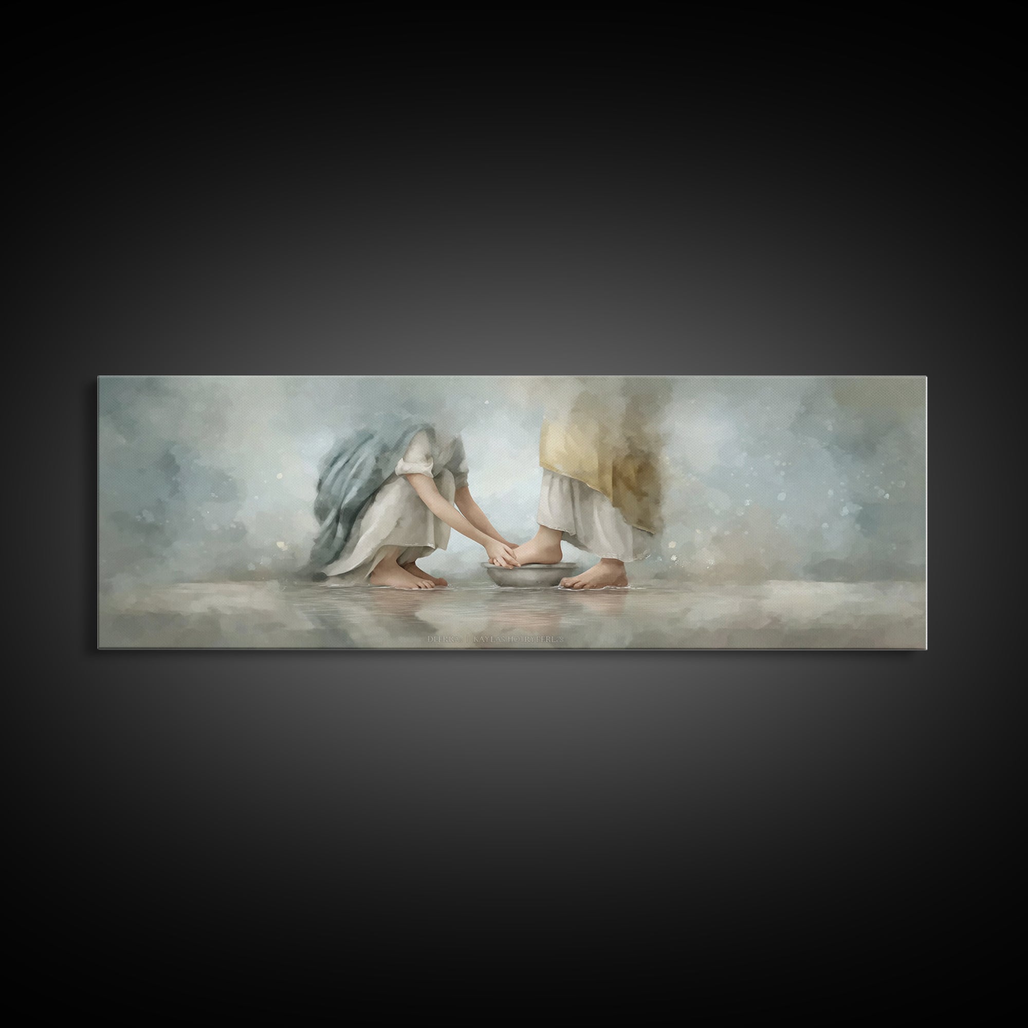 Humble Offering Light, Framed Canvas Print, Christian Wall Art, Christian Art Canvas, Panoramic Print, Jesus Painting, Christian Painting