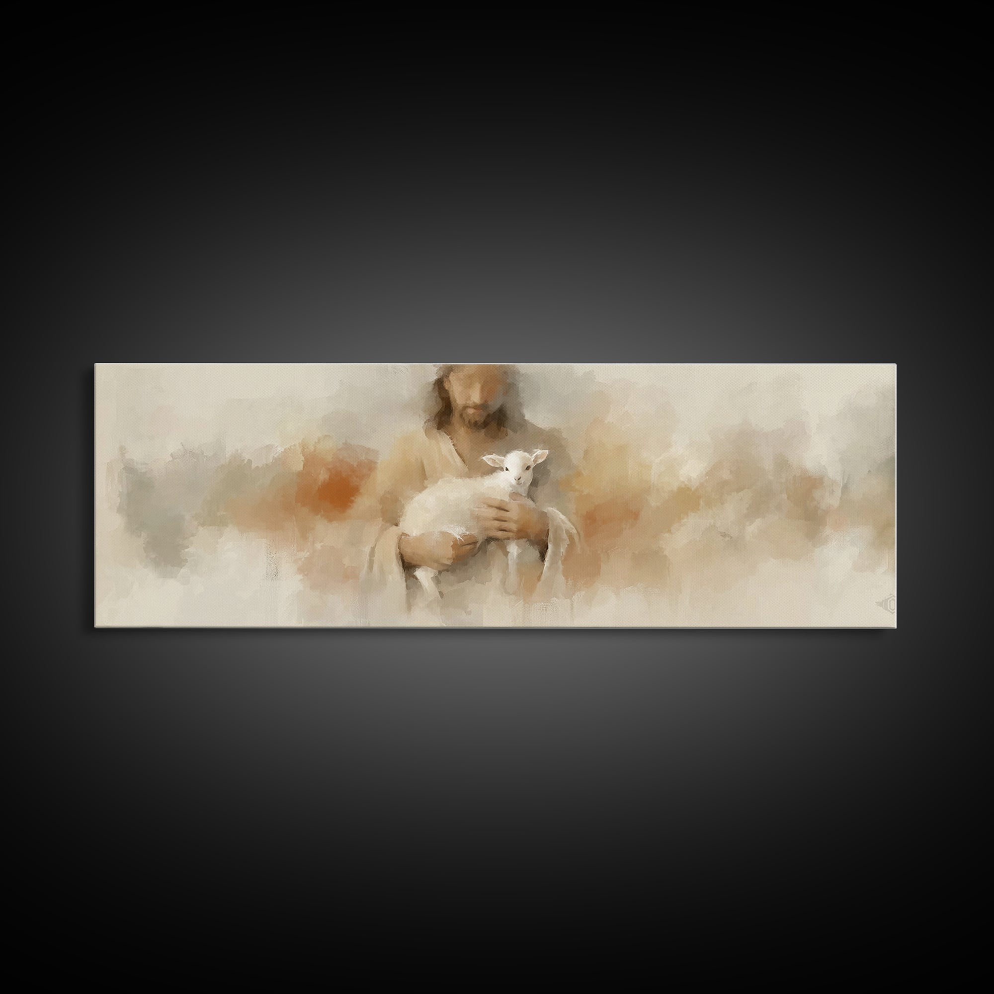 Gentle Arms Of Peace – Framed Canvas Print – Panoramic Art – Christian Wall Art – Jesus Painting – Christian Art Canvas – Christmas Art
