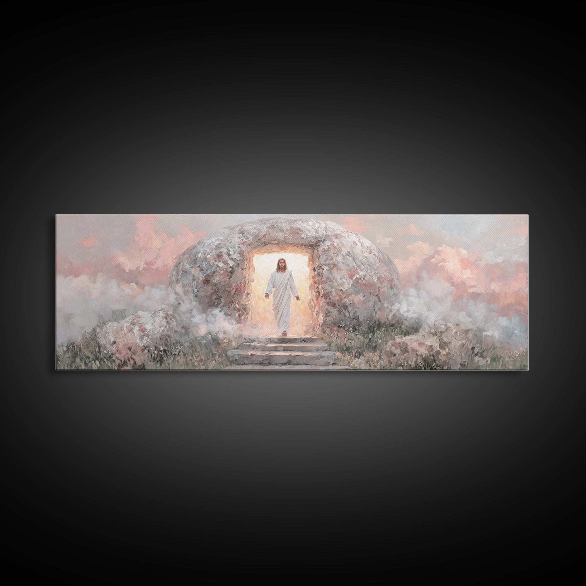 Gate Of Glory | Framed Canvas Print | Panoramic Art | Christian Paintings | Christian Art Canvas | Jesus Art Print | Christmas Wall Art