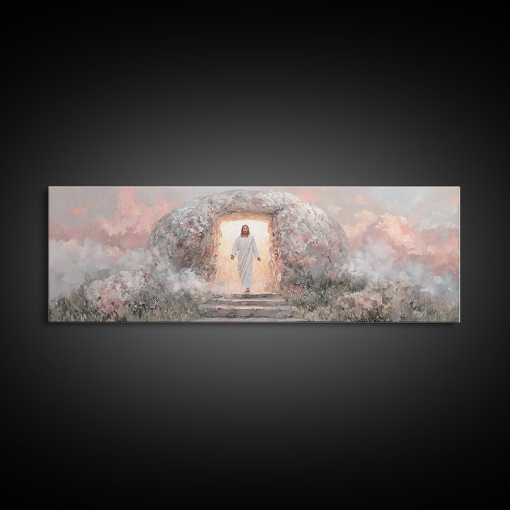 Gate Of Glory | Framed Canvas Print | Panoramic Art | Christian Paintings | Christian Art Canvas | Jesus Art Print | Christmas Wall Art