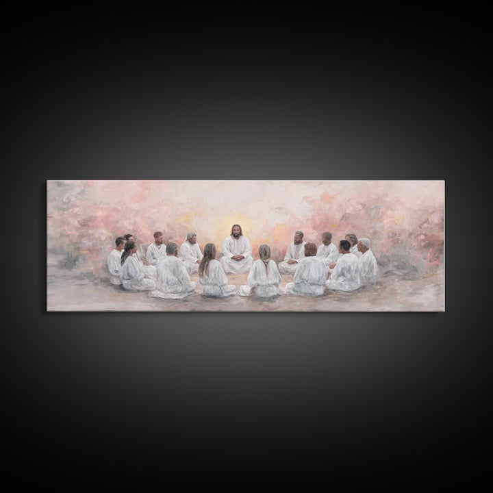 Circle Of Peace | Framed Canvas Print | Extra Wide Art | Christian Wall Art | Christian Art Canvas | Christian Painting | Jesus Art Print