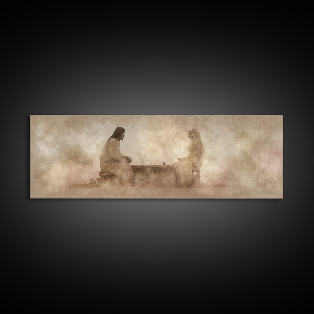 Well Of Mercy – Framed Canvas Print – Panoramic Painting – Christian Art Canvas – Jesus Painting – Christian Wall Art – Christian Art Work