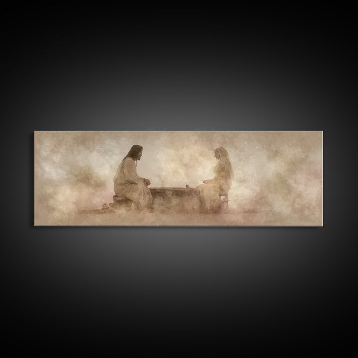 Well Of Mercy – Framed Canvas Print – Panoramic Painting – Christian Art Canvas – Jesus Painting – Christian Wall Art – Christian Art Work