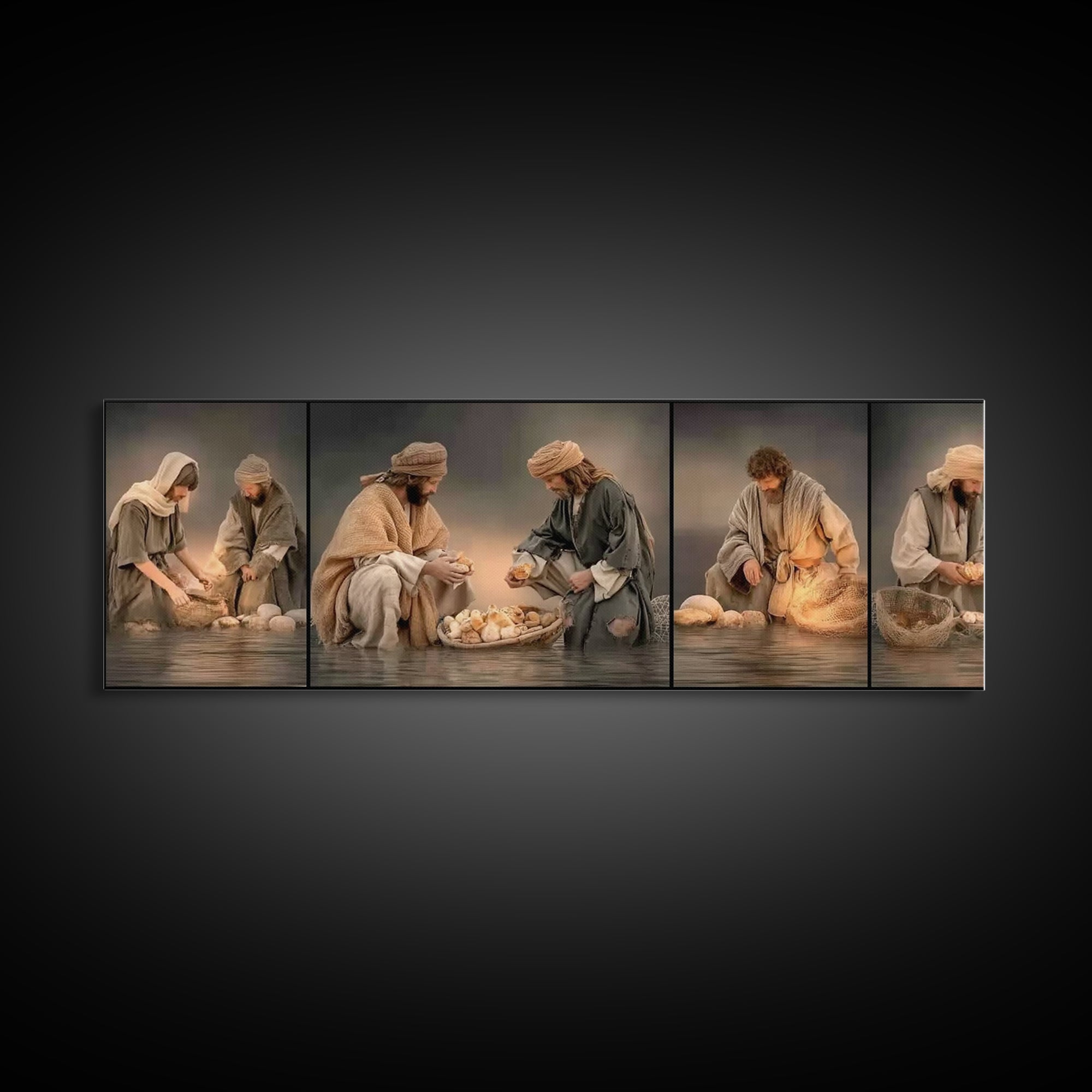 Dawn Of Provision – Framed Canvas Print – Christian Art Canvas – Panoramic Art – Jesus Painting – Christian Wall Art – Christian Gift