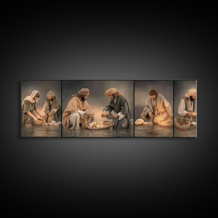Dawn Of Provision – Framed Canvas Print – Christian Art Canvas – Panoramic Art – Jesus Painting – Christian Wall Art – Christian Gift
