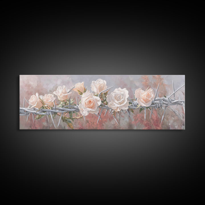 Thorns Of Grace | Framed Canvas Print | Christian Art | Christian Wall Art | Panoramic Art | Christian Painting | Christian Art Canvas