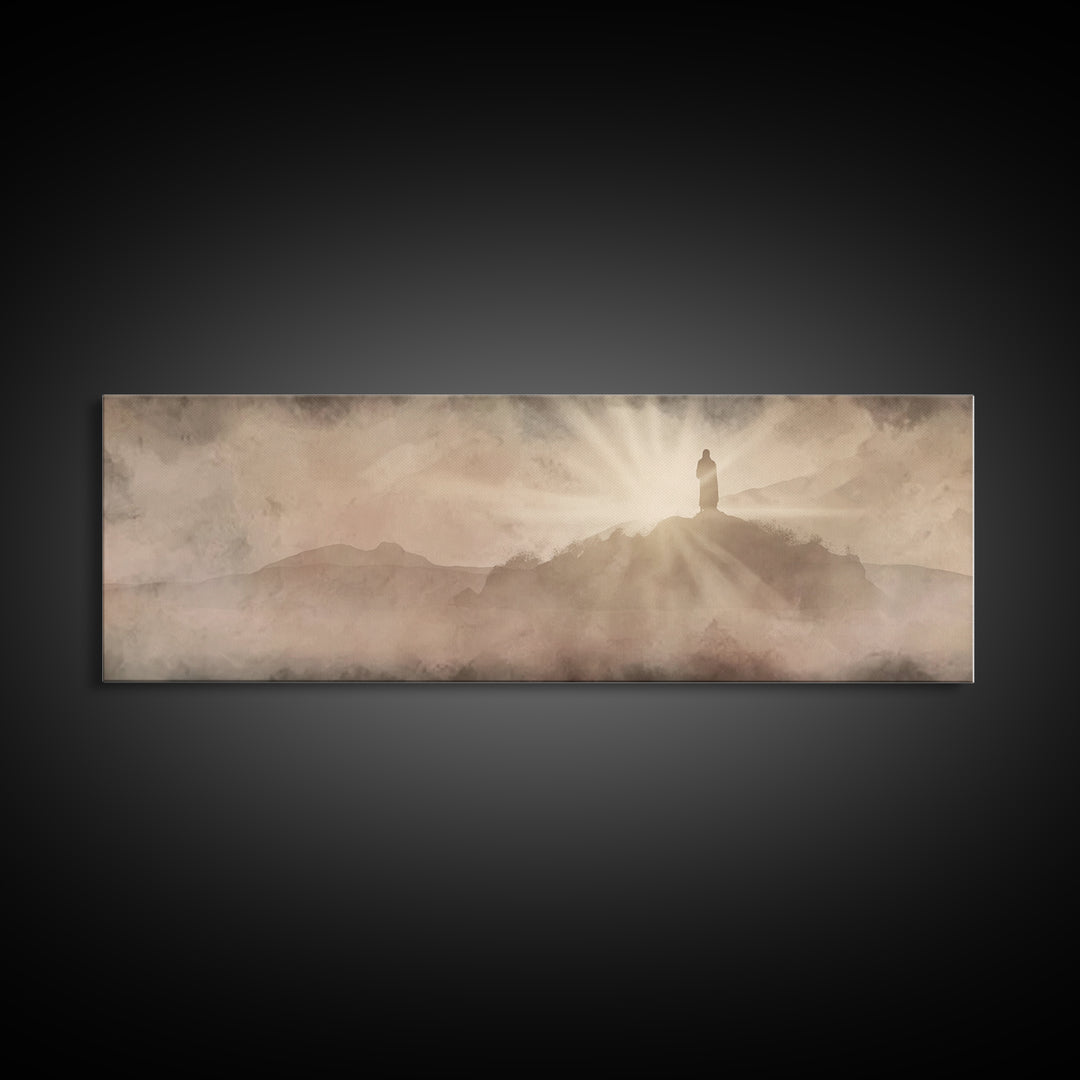 Ascension Glory – Framed Canvas Print – Christian Wall Art – Jesus Painting – Panoramic Art – Christian Art Canvas – Christian Christmas De