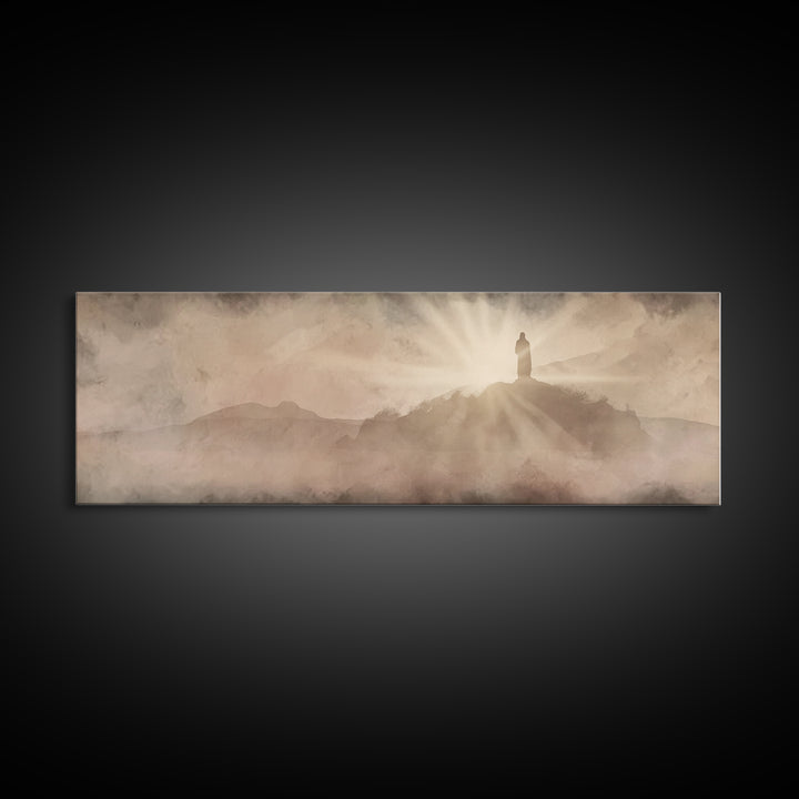 Ascension Glory – Framed Canvas Print – Christian Wall Art – Jesus Painting – Panoramic Art – Christian Art Canvas – Christian Christmas De