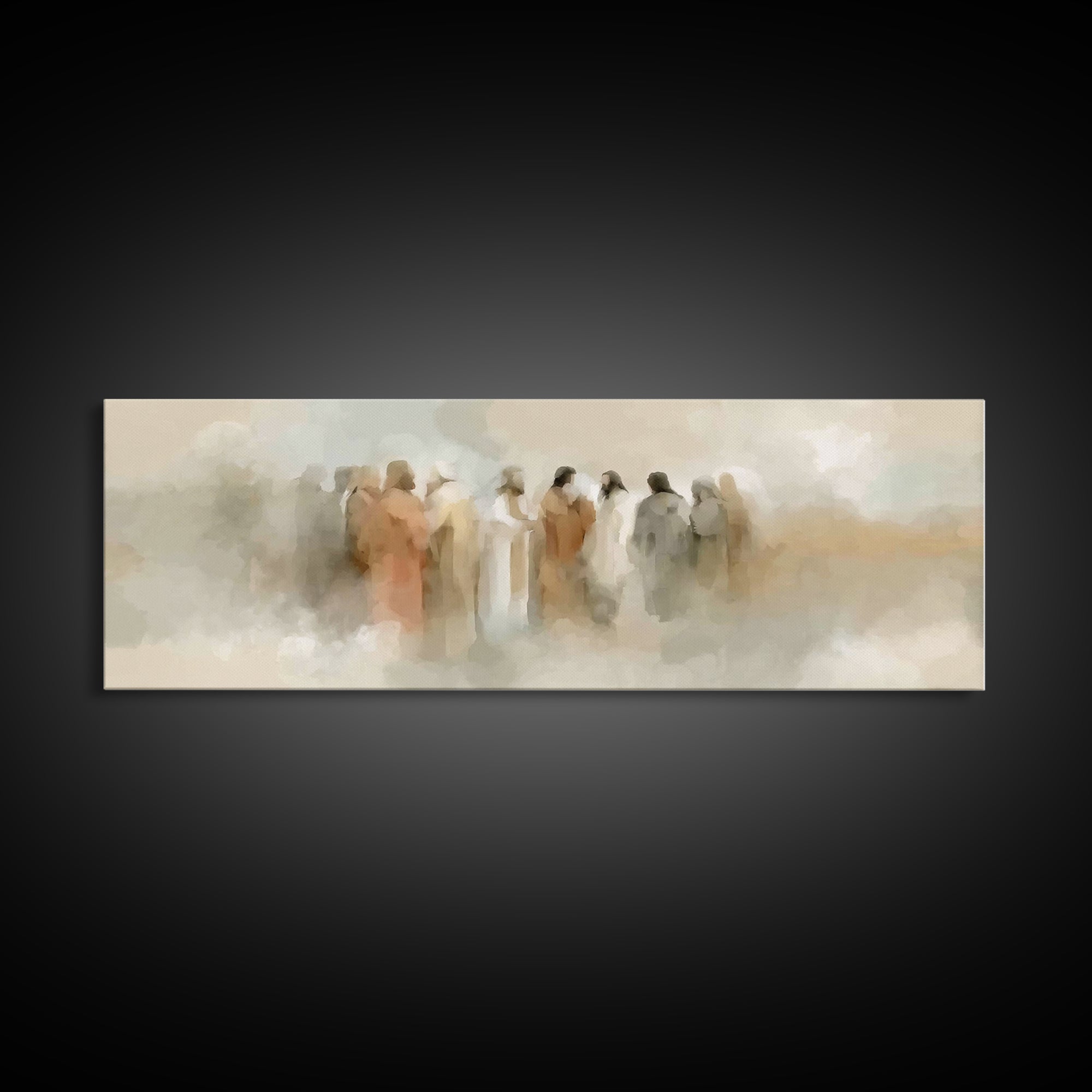 Clouds of Majesty | Framed Canvas Print | Christian Wall Art | Jesus Painting | Panoramic Wall Art | Christian Art Canvas | Vintage Christi