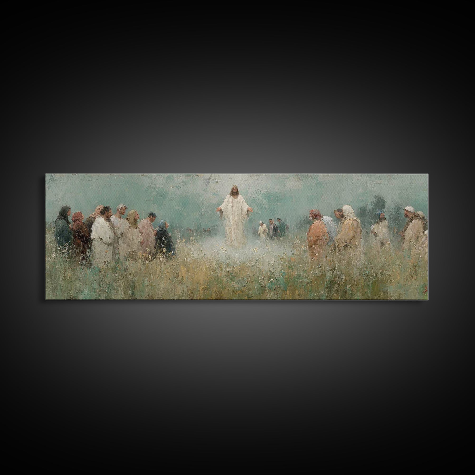 Fields Of Promise – Framed Canvas Print – Christian Wall Art – Panoramic Wall Art – Christian Art Canvas – Christian Painting – Modern Chri