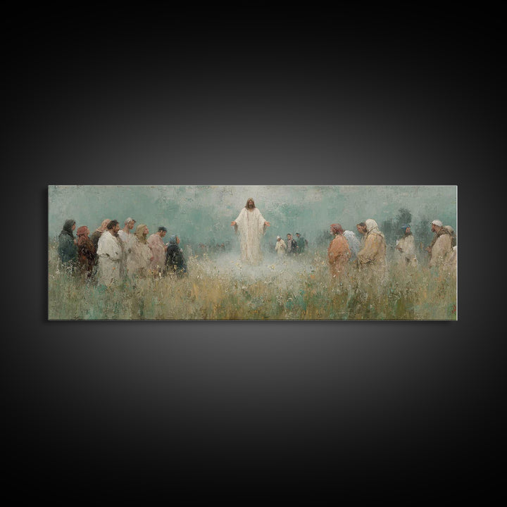 Fields Of Promise – Framed Canvas Print – Christian Wall Art – Panoramic Wall Art – Christian Art Canvas – Christian Painting – Modern Chri