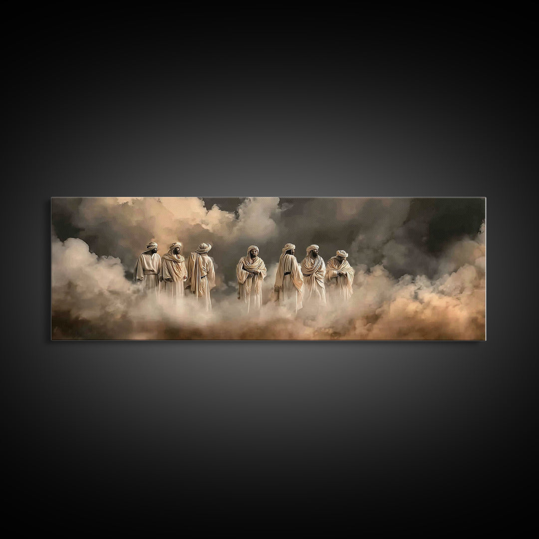 Desert Cloud Council | Framed Canvas Print | Christian Wall Art | Panoramic Art | Christian Art Canvas | Jesus Painting | Christian Christm
