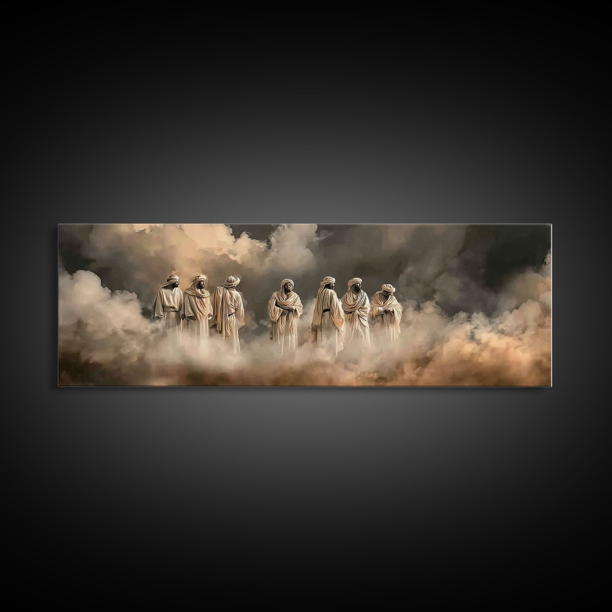 Desert Cloud Council | Framed Canvas Print | Christian Wall Art | Panoramic Art | Christian Art Canvas | Jesus Painting | Christian Christm