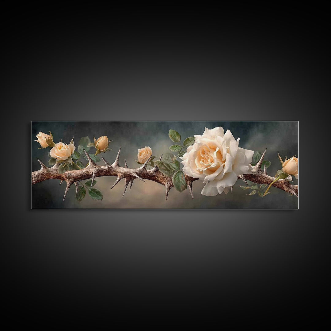 Crown Of Mercy – Framed Canvas Print – Christian Wall Art – Christian Art Canvas – Panoramic Art – Christian Painting – Christian Art