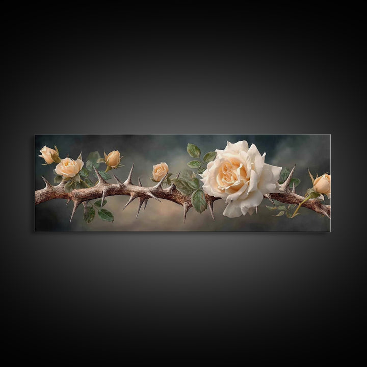 Crown Of Mercy – Framed Canvas Print – Christian Wall Art – Christian Art Canvas – Panoramic Art – Christian Painting – Christian Art