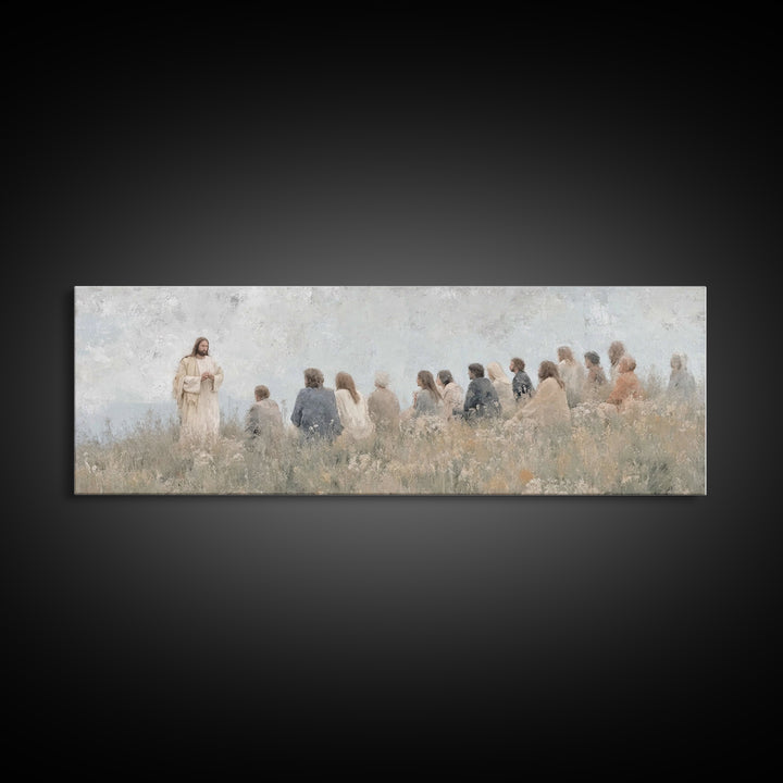 Morning Of Wisdom – Framed Canvas Print – Christian Wall Art – Panoramic Frame – Christian Art Canvas – Jesus Painting – Subtle Christian A