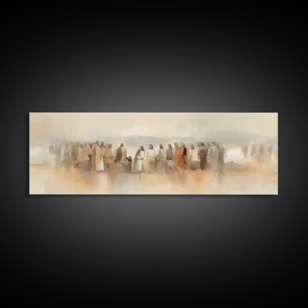 Still Waters Hope, Framed Canvas Print, Christian Wall Art, Panoramic Art, Jesus Canvas Art, Christian Painting, Christian Christmas Art