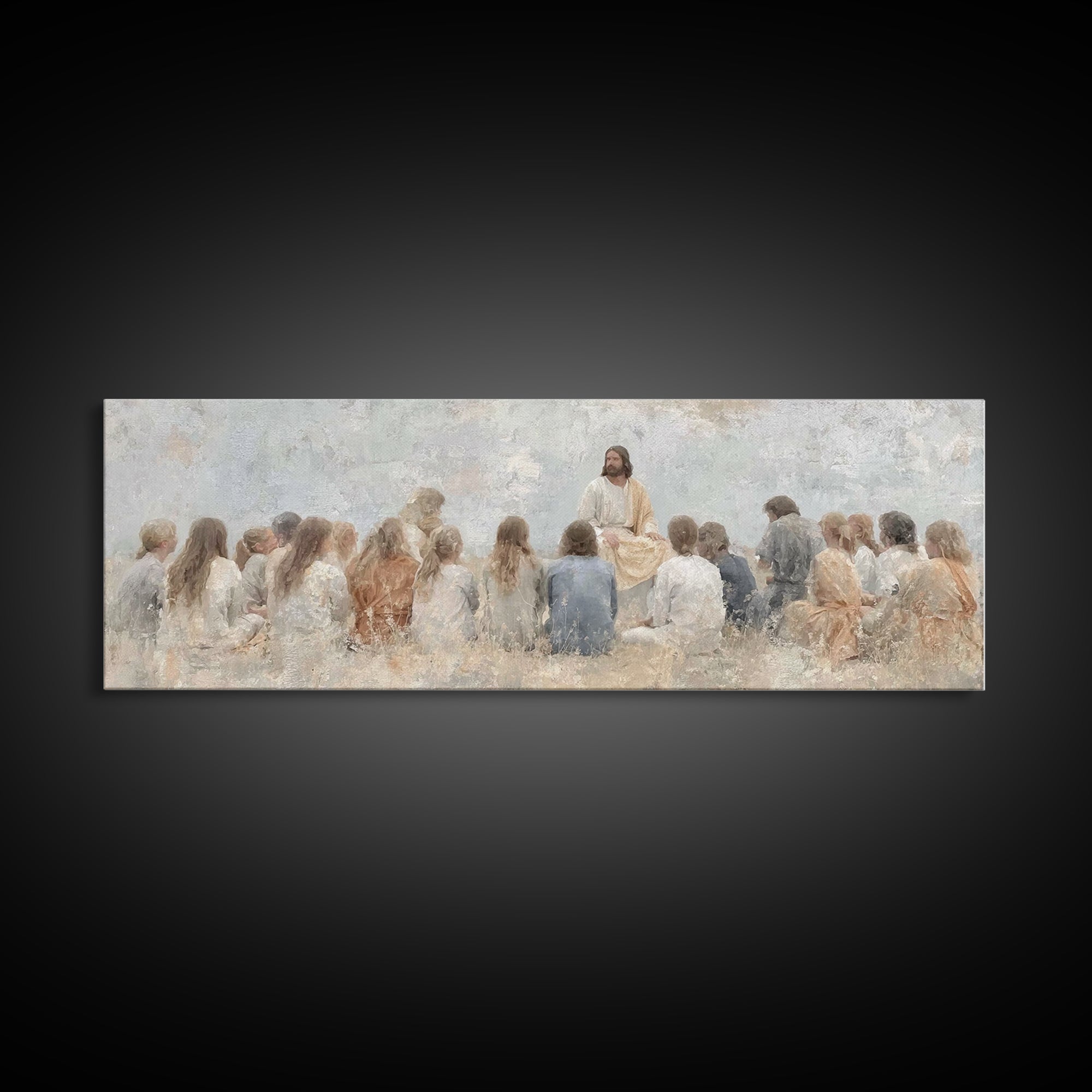 Desert Morning Calm – Framed Canvas Print – Christian Art – Panoramic Wall Art – Jesus Painting – Christian Art Canvas – Christmas Art Prin