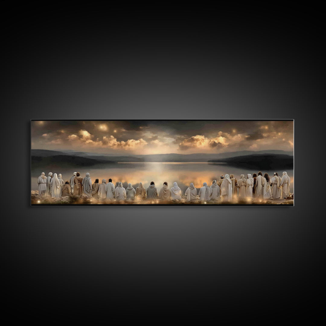 Rising Promise Light – Framed Canvas Print – Christian Wall Art – Panoramic Print – Jesus Canvas Art – Modern Christian Art – Christmas Déc