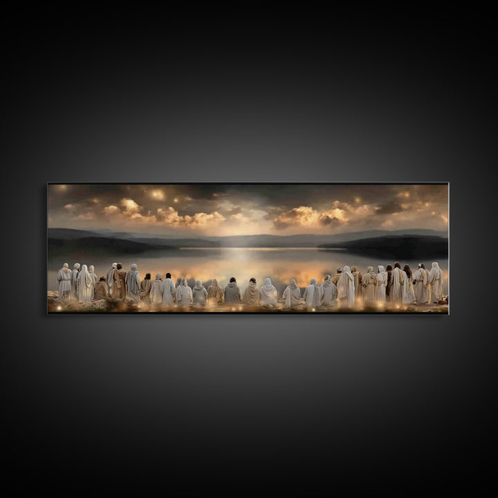 Rising Promise Light – Framed Canvas Print – Christian Wall Art – Panoramic Print – Jesus Canvas Art – Modern Christian Art – Christmas Déc