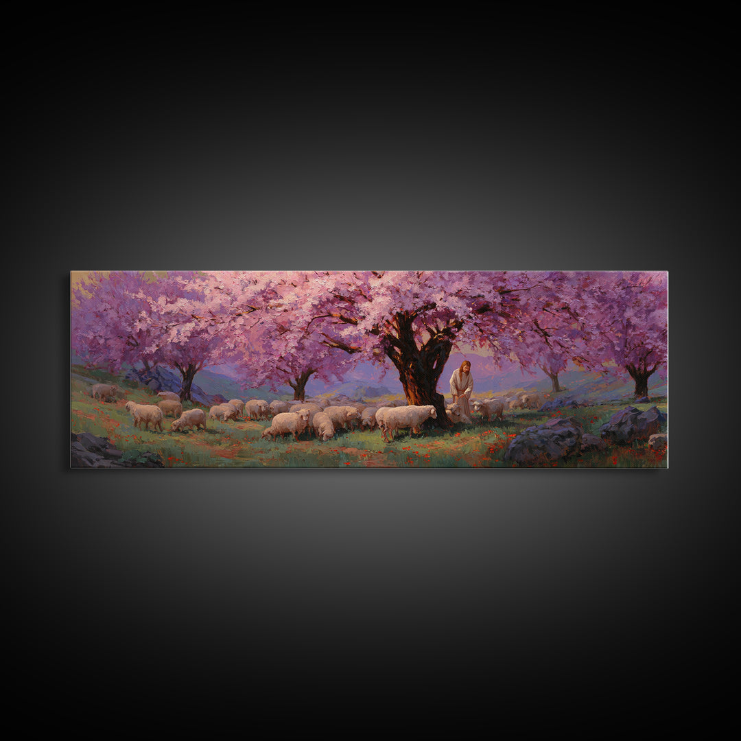 Petal Haven Light | Framed Canvas Print | Panoramic Print | Christian Wall Art | Jesus Painting | Christian Art Gift | Christian Canvas Art