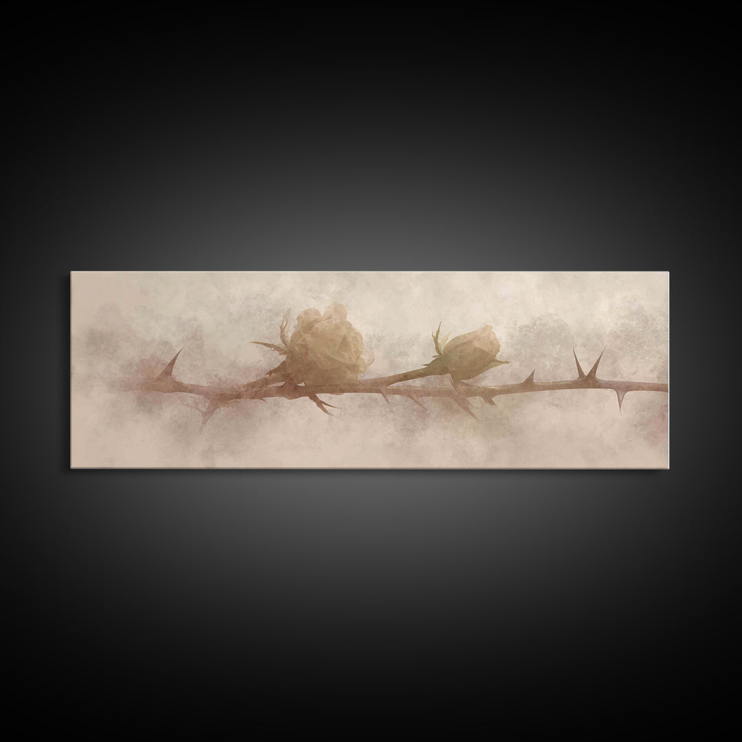 Thorned Mercy Path, Framed Canvas Print, Panoramic Wall Art, Christian Art Canvas, Christian Painting, Modern Christian Art, Christian Wall