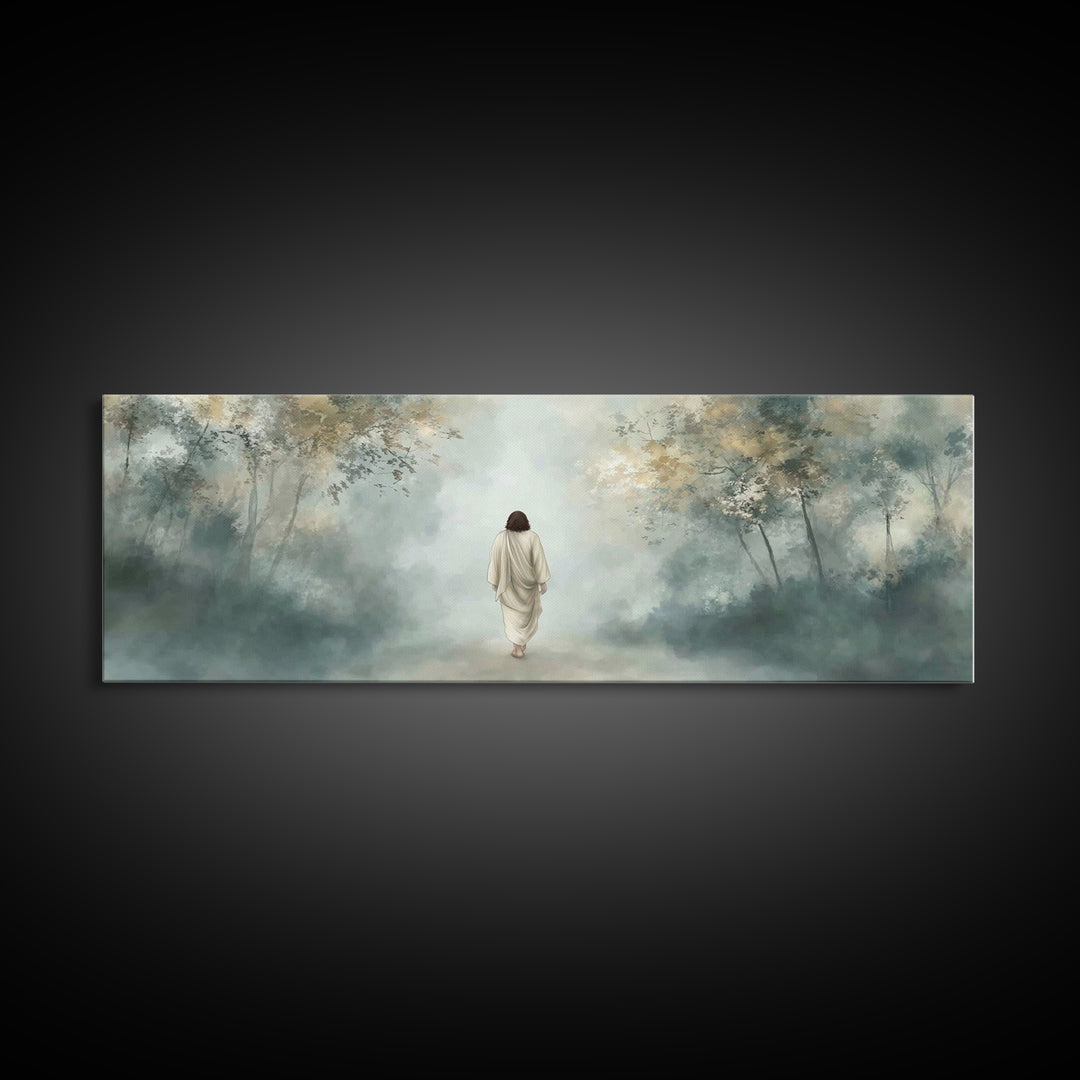 Path Of Peace | Framed Canvas Print | Extra Wide Art | Christian Wall Art | Jesus Art Print | Christian Art Canvas | Christmas Art