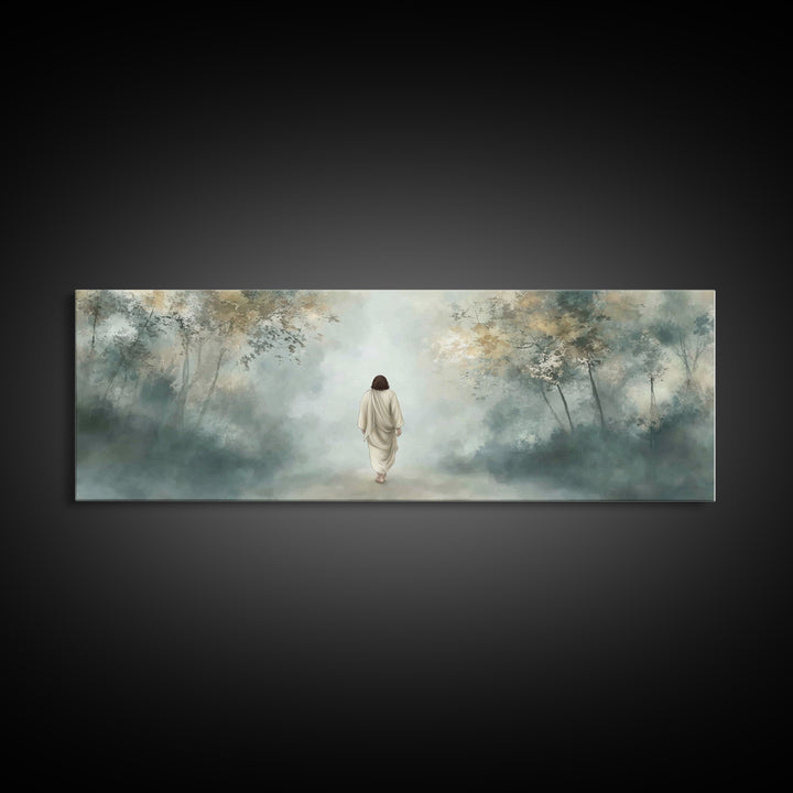 Path Of Peace | Framed Canvas Print | Extra Wide Art | Christian Wall Art | Jesus Art Print | Christian Art Canvas | Christmas Art