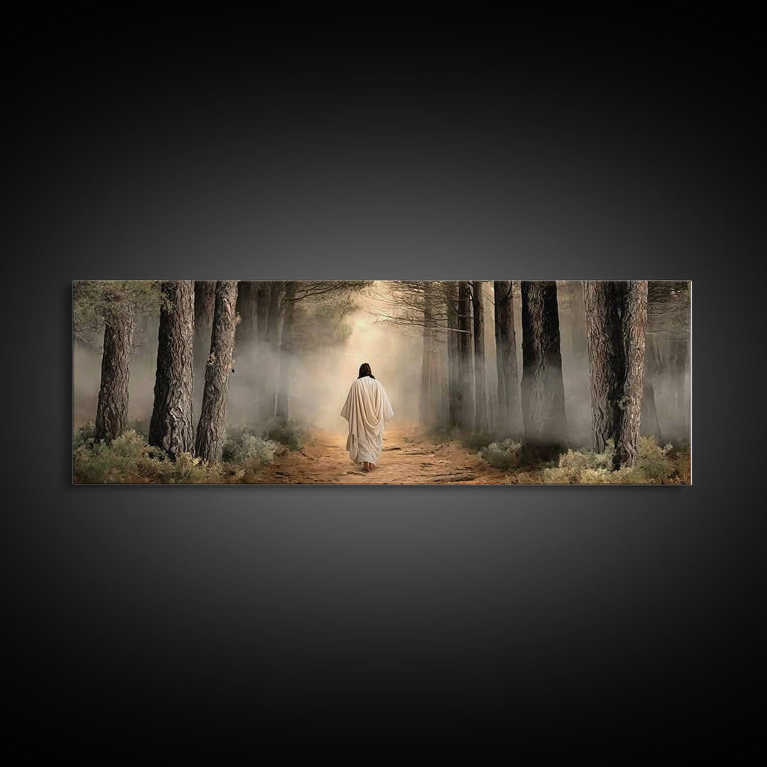 Walk In Holiness – Framed Canvas Print – Panoramic Frame – Christian Art Print – Jesus Painting – Christian Wall Art – Christmas Art