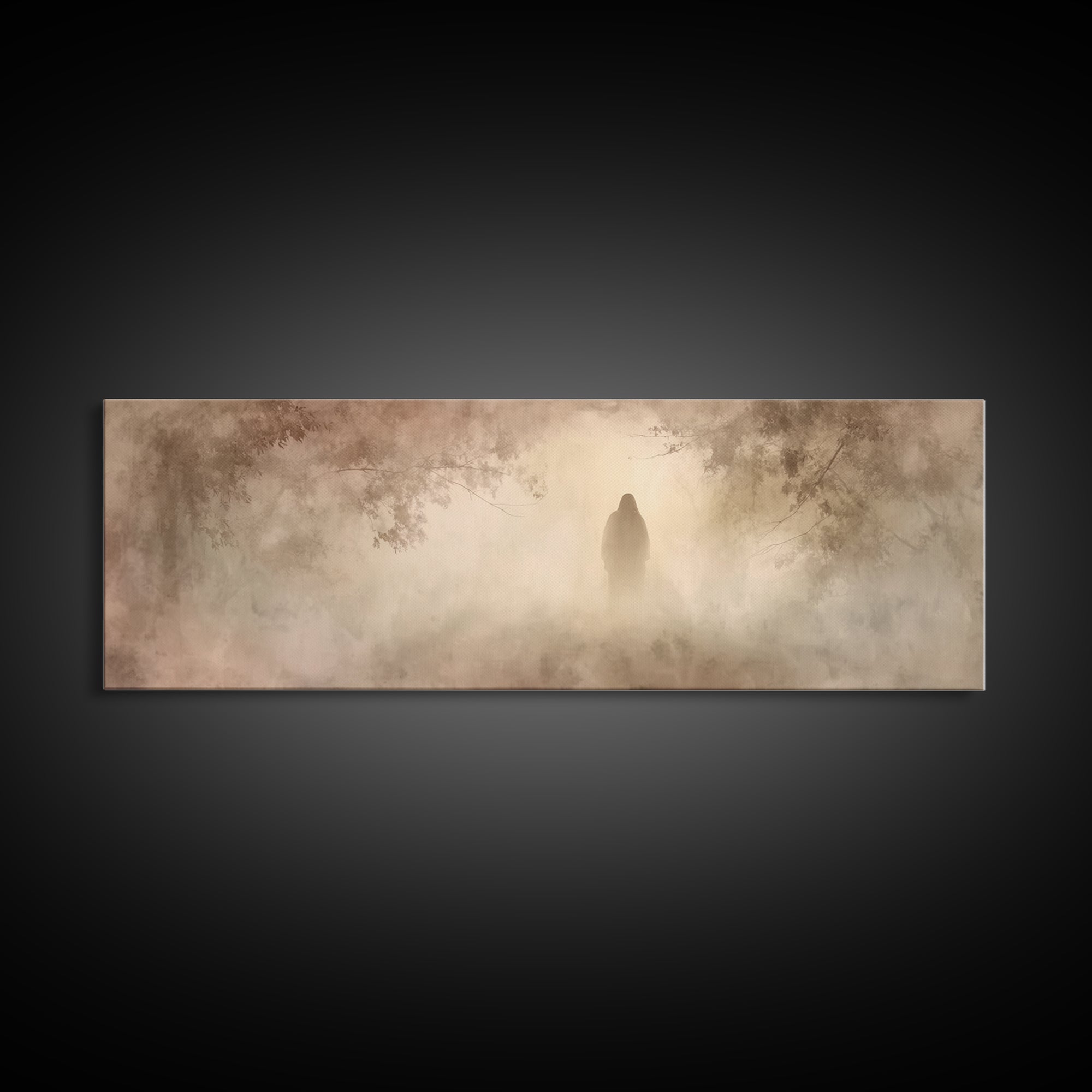 Radiant Stillness – Framed Canvas Print – Panoramic Painting – Christian Art – Jesus Painting – Christian Wall Art – Christmas Art